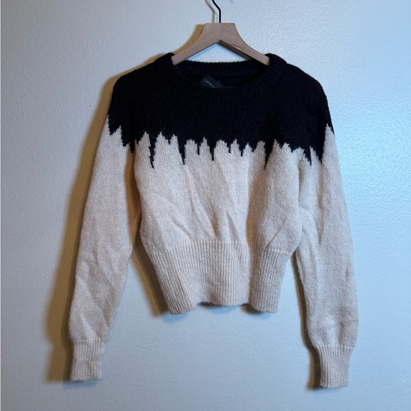 Cynthia Rowley Snowbird Intarsia Knit Sweater Mohair and Wool Blend - Picture 2 of 7